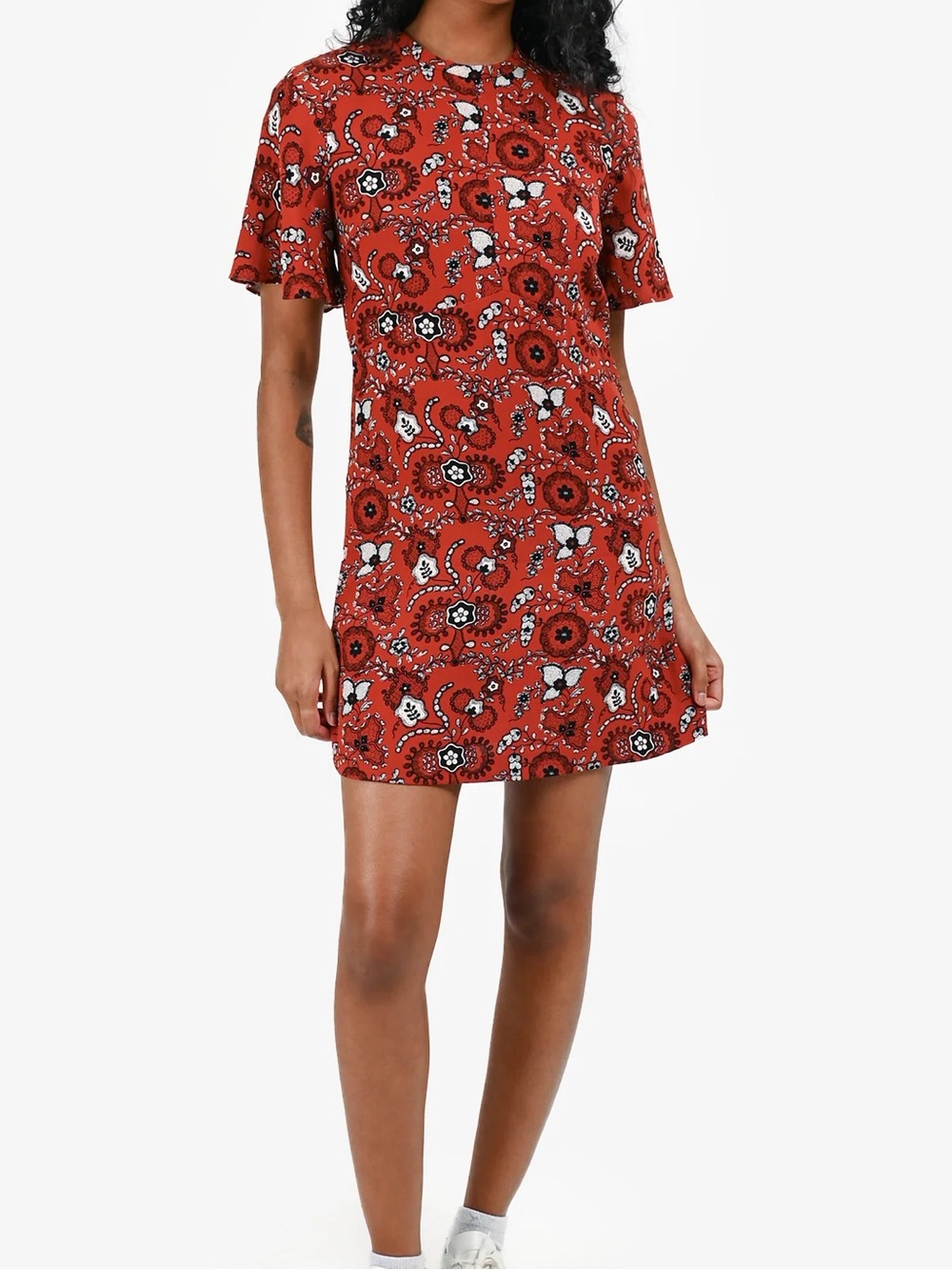 A.L.C. Spencer Short-Sleeve Floral Silk Mini Dress Size 2